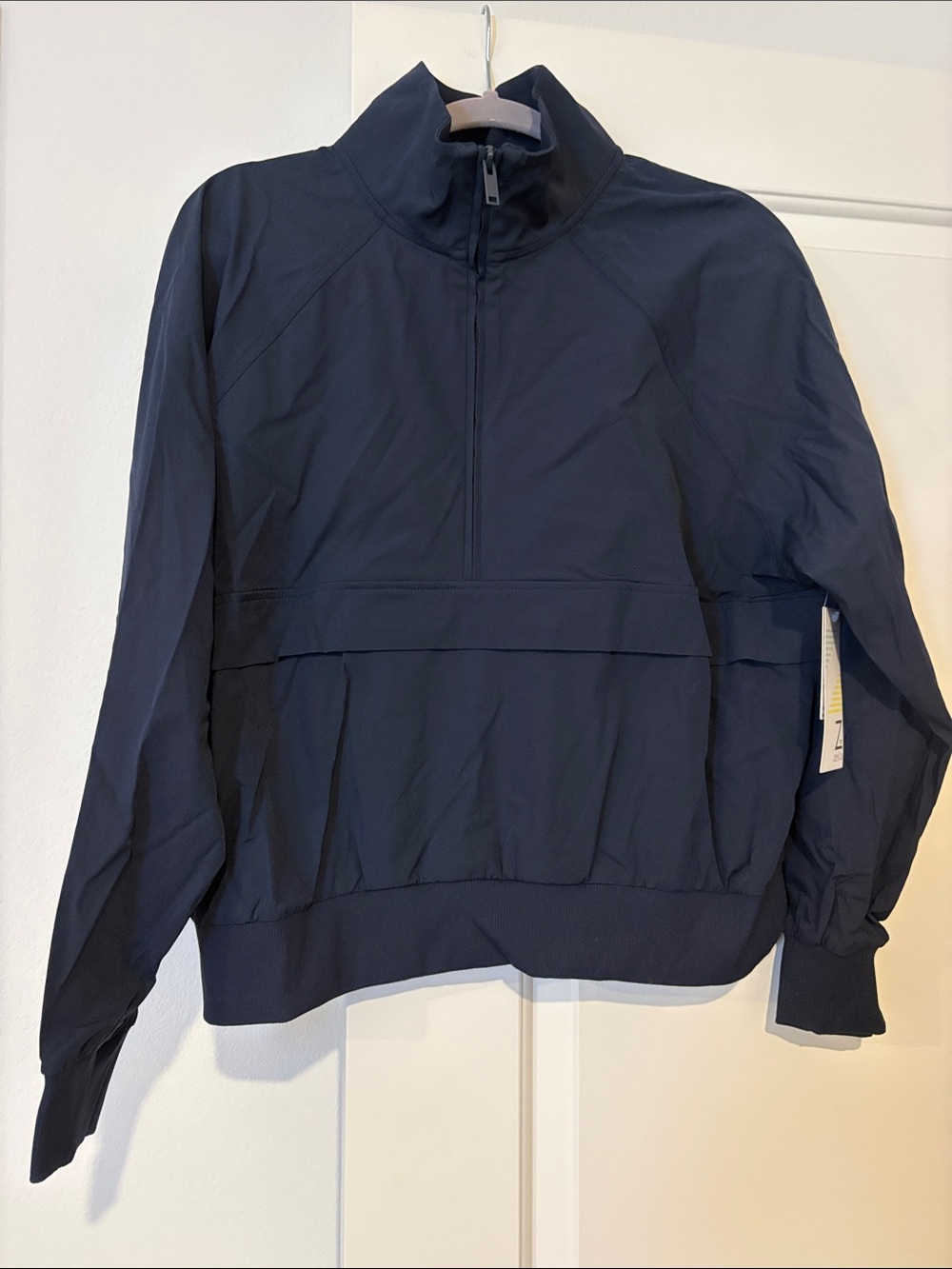 Zella Navy Half-Zip Crop Top
